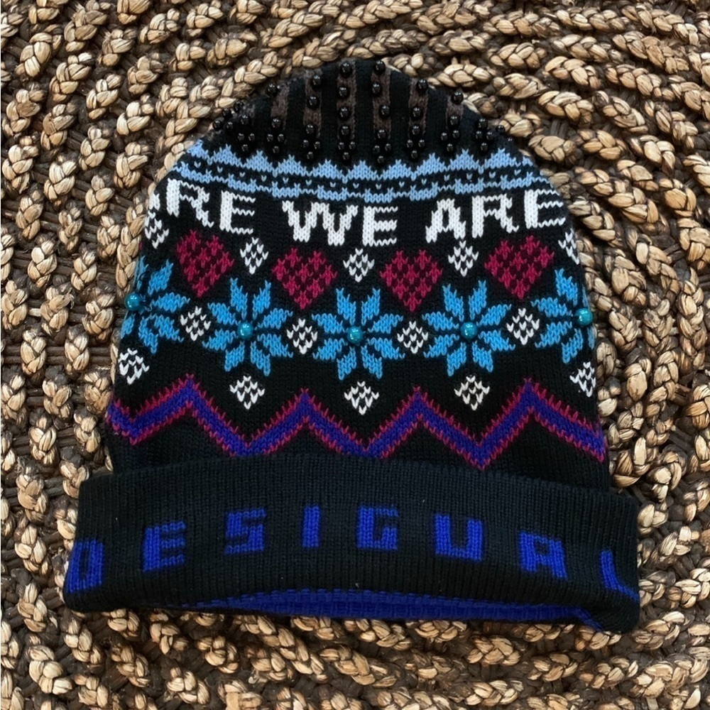 Desigual Knit Beaded Hat
